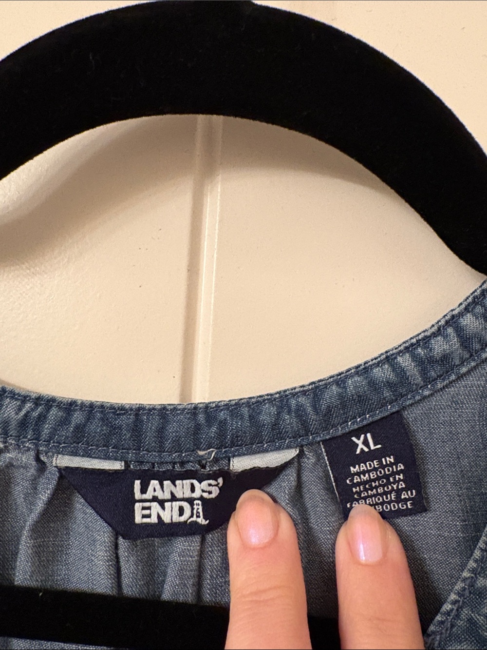 Lands' End Sleeveless Chambray Maxi Dress - Denim Blue - Picture 2 of 3